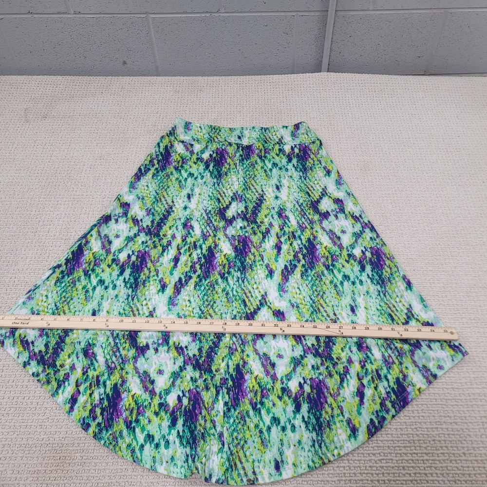 Cato Skirt Womens Small Green Purple High Low Hem Snakeskin Pattern Flowy Casual - Picture 7 of 9